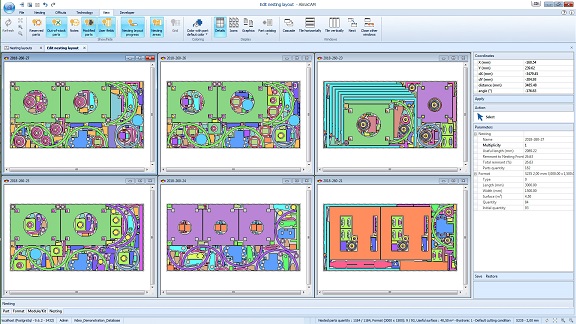 Automatic nesting for laser cutting machines