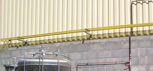 Installation of the network to supply gas to the laser cutting machine