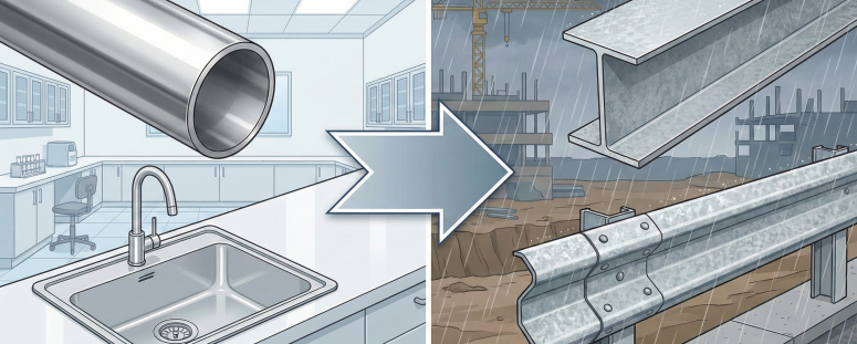 Stainless steel versus head