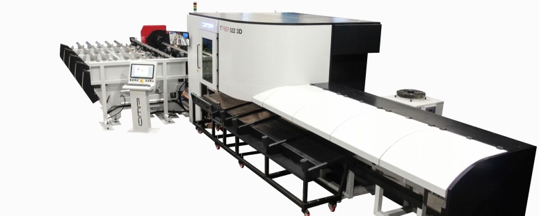 OMP srl presenta il laser tubo TF220 3D per lavorare tubi da 20mm a 220mm di diametro