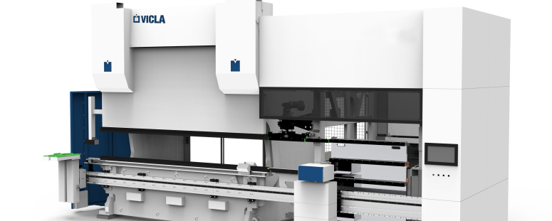 Hybrid press brake connected to an automatic tool changer magazine