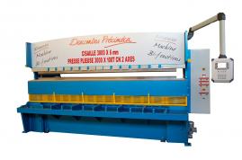 A FRENCH 2-FUNCTIONS COMBINED MACHINE = SHEAR 3MX6mm and PRESS BRAKE 3MX100Tonnes with NUMERICAL CONTROL