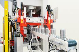 Multi- press line for the manufacturing of diesel/oil filter cartridges