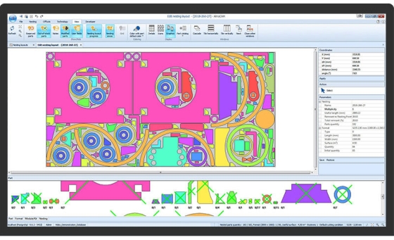 Almacam Cut, programming software for 2D cutting machines.