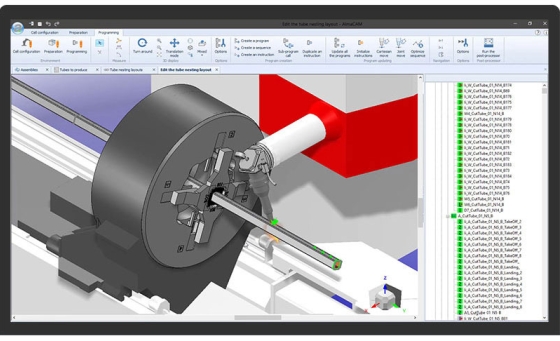 Almacam Tube, programming software for tube and profile cutting machines.