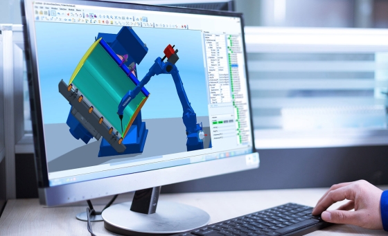 Almacam Weld, off-line programming software for welding robots. 