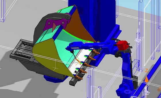 Almacam Weld, off-line programming software for welding robots. 